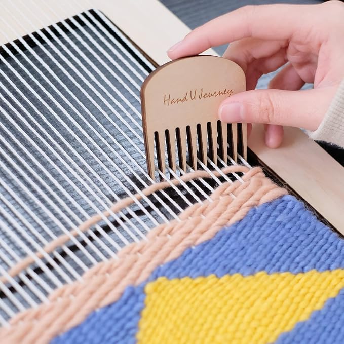 HAND U JOURNEY Rectangle Weaving Loom Kit – 2 Sets (11"x16.5" & 7.8"x11.7") with Weaving Needles and Tools, Beginner-Friendly DIY Weaving Craft Kit for Adults