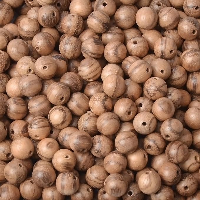 6mm Massive Beads Natural Wooden Round Loose Beads Jewelry Making with Thread 200 PCS(Aquilaria Crassna, 6mm)