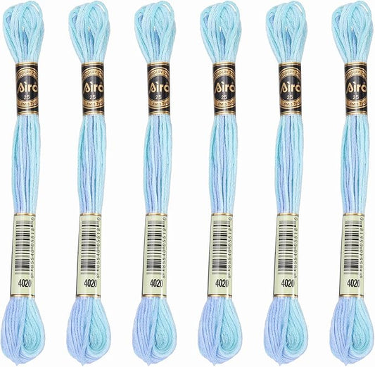 PATIKIL 6 Skeins Embroidery Floss, Polyester Embroidery Threads Bracelets String for Cross-Stitch Hand Embroidery, Sky Blue