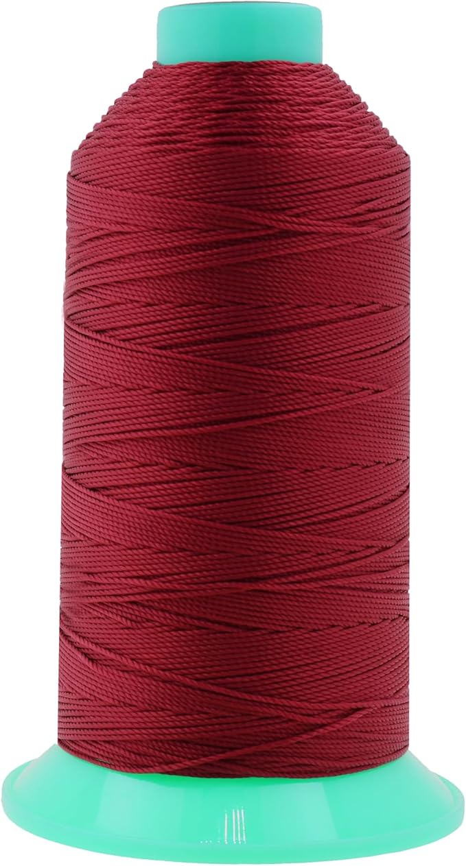 Mandala Crafts Size 346 210D T350 Bonded Nylon Thread - Maroon 415 YDs Tex 350 Heavy Duty Sewing Threads for Leather, Jeans, Weaving, Outdoor Marine Upholstery