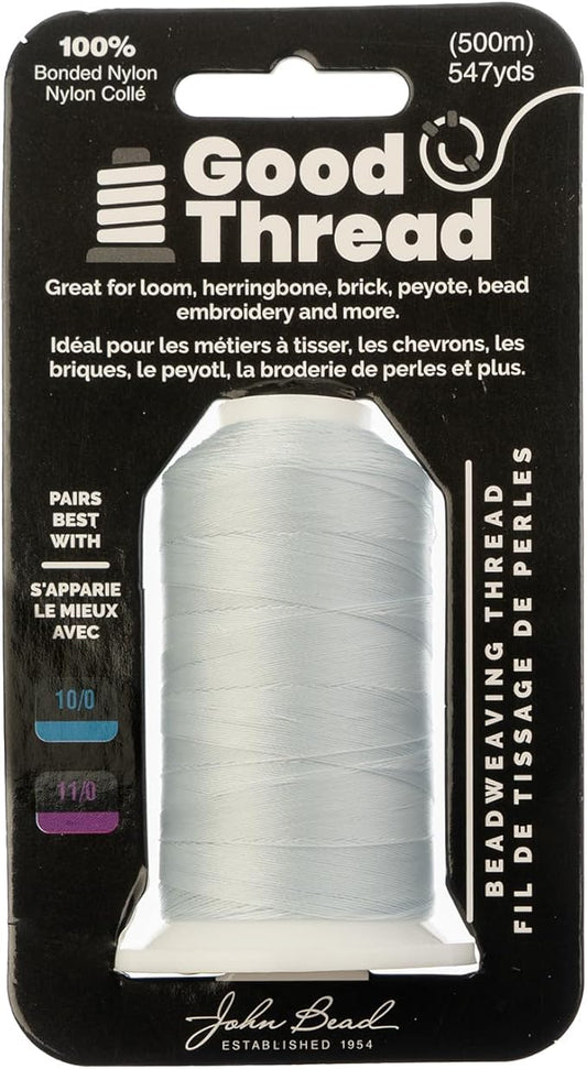 John Bead Good Thread 500m Spool Light Grey Bonded