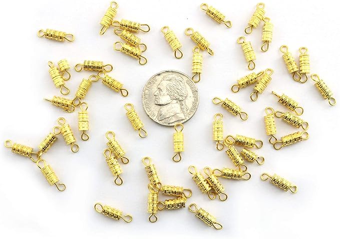 Barrel Screw Clasps 50PCS Gold Screw Barrel Jewelry Necklace Bracelet Clasps Connectors 4x13.5mm
