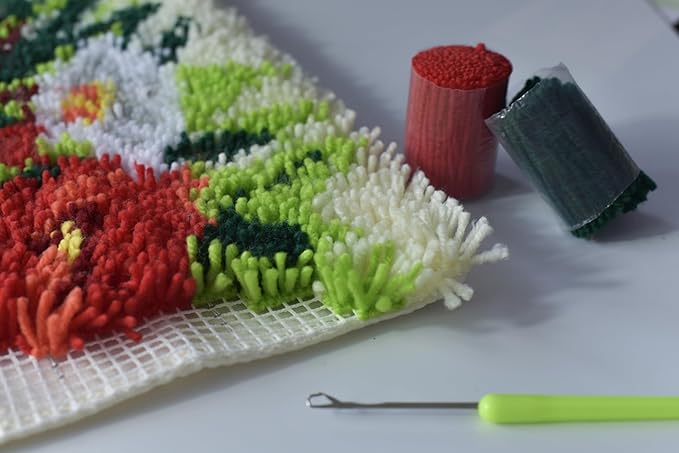 Blank Rug Hooking Mesh Canvas for Rug Making Tapestry Latch Hook Crafts(White,39x59inch)