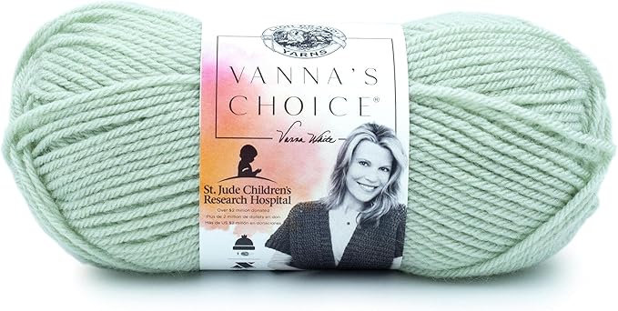 Lion Brand Yarn, Vanna’s Choice Premium Soft Yarn for Crocheting, Knitting, and Crafts, Lemon Pepper, 1 Pack