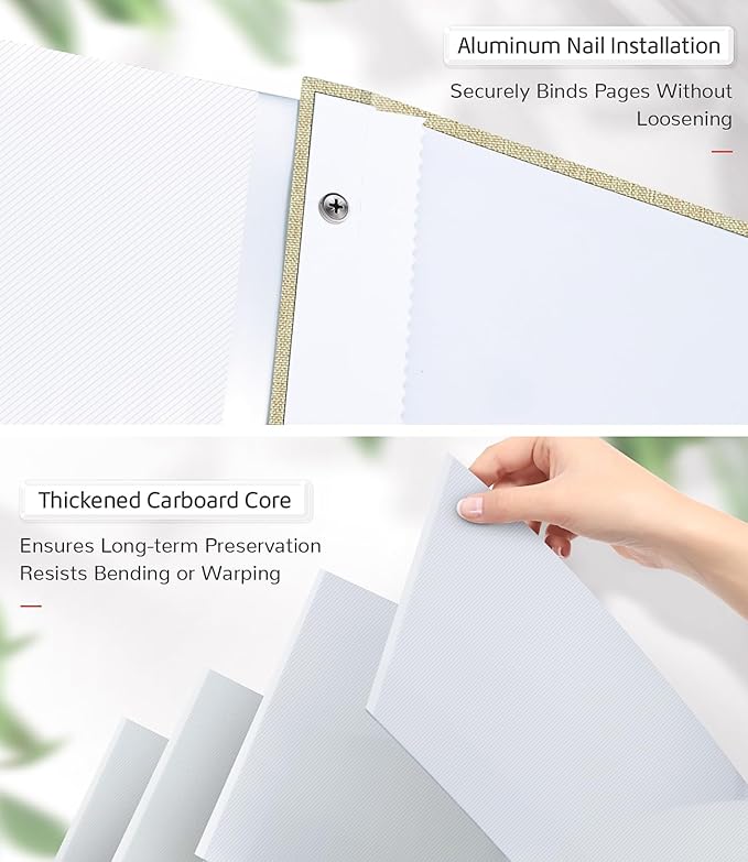Photo Album Self Adhesive Scrapbook Album for 3x5 4x6 5x7 8x10 Pictures,40 Pages Linen Cover with Display Window DIY Photo Book,Ideal Gifts for Family Travel Wedding Baby
