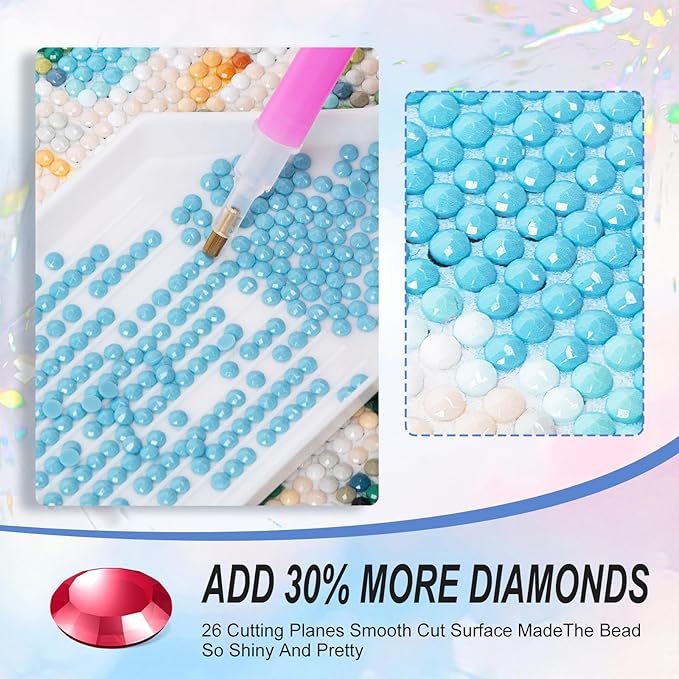 Camocin Diamond Art Kits for Adults Mountains, 5D Lake Landscape Diamond Painting Kits for Adults Beginners, DIY Ship Full Round Dots Drill Gem Art Kit for Gift Home Wall Decor 12 x 16 Inch
