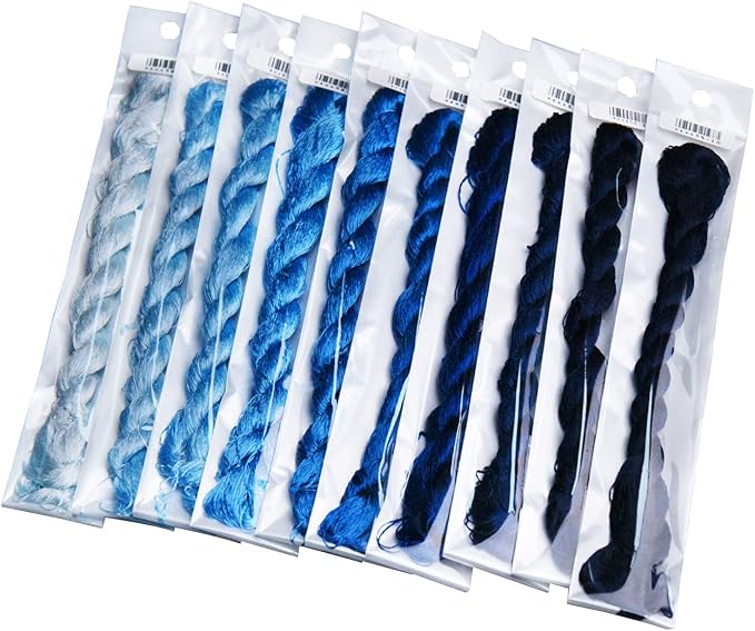 Natural 100% Silk Thread, Handmade Embroidery Thread Silk Floss 10 Colors 110m Each (56)