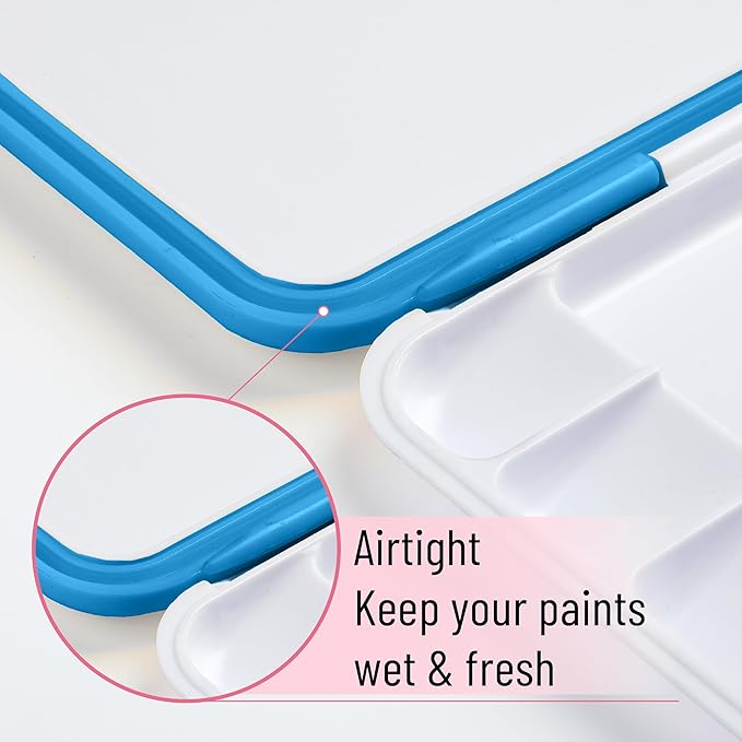 Mr. Pen- Airtight Watercolor Palette with Lid, Blue, 18 Wells and 2 Mixing Areas, Empty Watercolor Palette, Paint Pallet with Lid, Folding Paint Tray