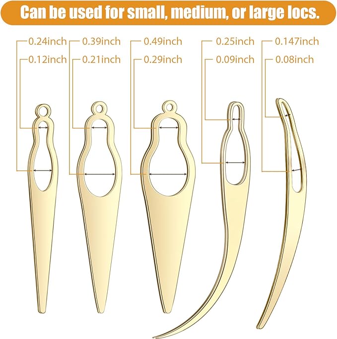 WILLBOND 13 Pcs Dreadlocks Crochet Tool Set Includes 5 Loc Crochet Needles Latch Hook, 3 Dreadlocks Hook and 5 Locking Hair Different Size Extensions Tool for Sisterlocks, Easyloc Hair