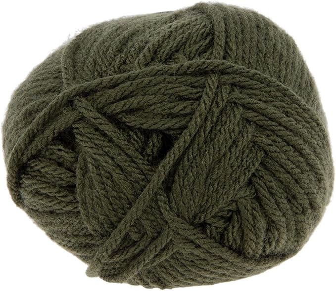 Yarn Bee Soft & Sleek Chunky - 5-Bulky - 100% Low Pill Acrylic, Yarn for Crocheting & Knitting Blankets, Hats, Sweaters, and More, Set of 2, 315 Olive