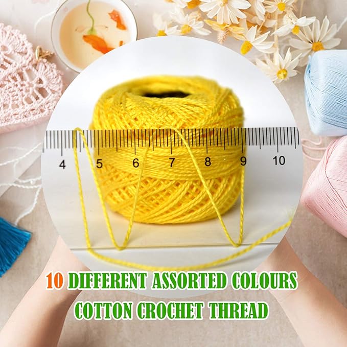 colored bird Crochet Thread 10 Balls Cardinal Size 8 for Crochet Hardanger Cross Stitch Needlepoint Hand Embroidery (Orange Series)