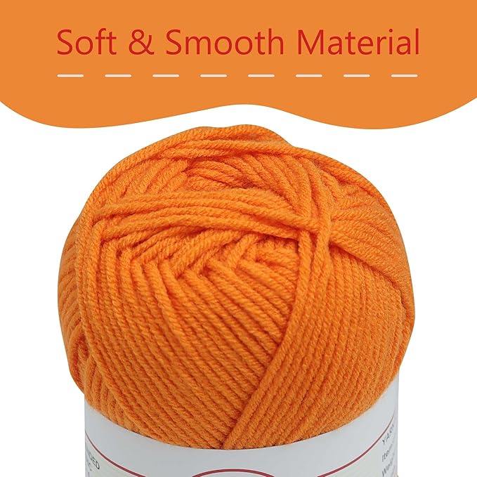 Donmon Yarn for Crocheting and Knitting, 12 Skein Multicolor, 1200 Yards, 75% Polyester 25% Acrylic, 3 DK Weight, Soft and Smooth