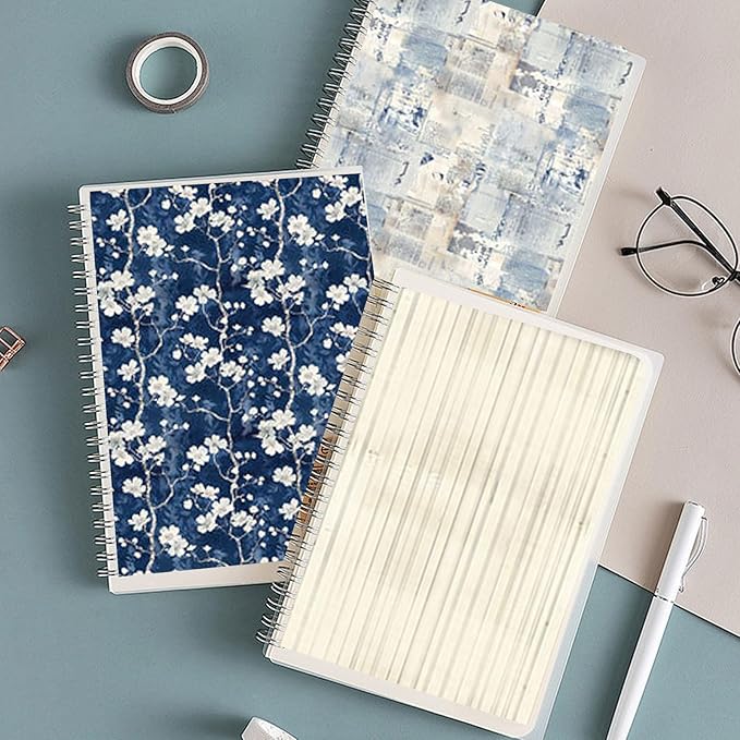 12x12 Scrapbook Paper, 24 Sheets/24 Designs Vintage Blue Scrapbook Paper Set, Double Sided Garden Pattern Floral Decorative Craft Paper For DIY Card Making Photo Album Journal Decor