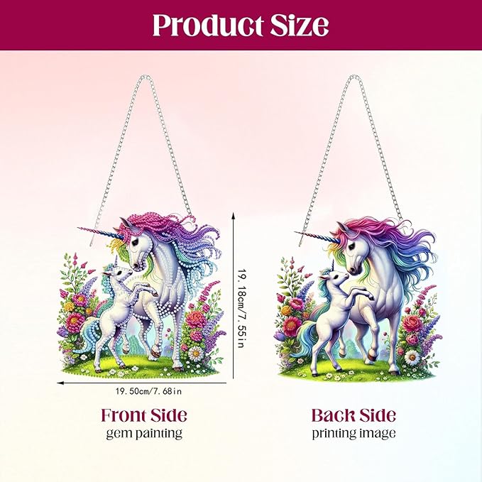 Masendp Hanging Diamond Art Kits for Adults, Special Shaped Horse Diamond Painting Pendant Ornaments Kit DIY Crystal Rhinestone Gem for Home Decoration and Gifts