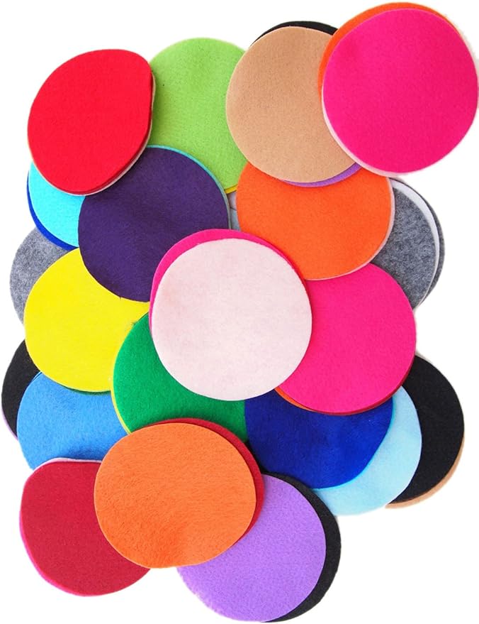 Playfully Ever After Mixed Color Assortment of Craft Felt Circles (5 Inch - 50pc)