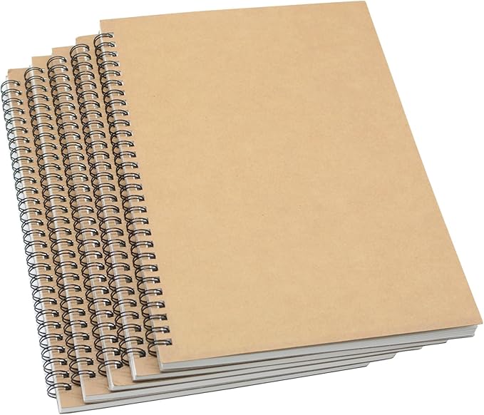 5 Pcs 16K Sketchbook, Spiral Sketch Pads, 30 Sheets (60 Pages) 120 GSM Thicken Paper, for Art Painting and Drawing (16K)