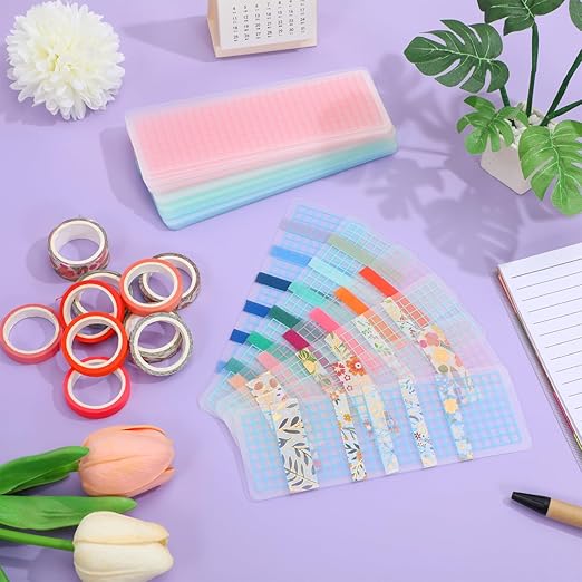 STOBOK 45Pcs Washi Tape Holder Thickened Rounded Corner Washi Tape Boards for Scrapbooking and DIY Projects for Home Office School Use