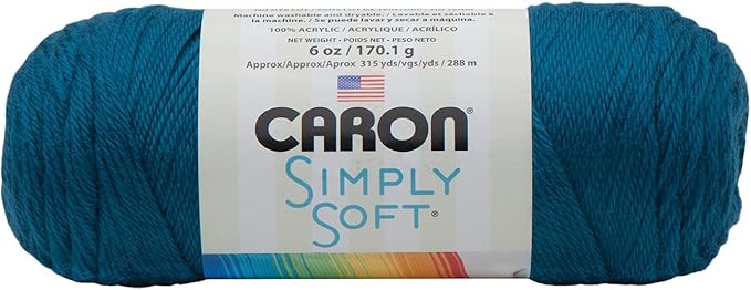 Caron Simply Soft Ocean Yarn - 3 Pack of 170g/6oz - Acrylic - 4 Medium (Worsted) - 315 Yards - Knitting/Crochet