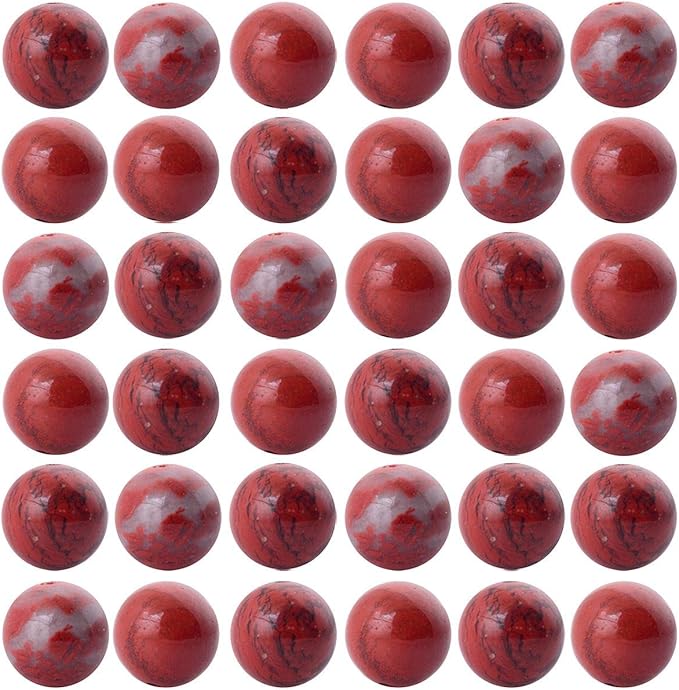 Natural Stone Beads 100pcs 8mm Round Red Jasper Genuine Real Stone Beading Loose Gemstone Hole Size 1mm DIY Charm Smooth Beads for Bracelet Necklace Earrings Jewelry Making (Red Jasper)