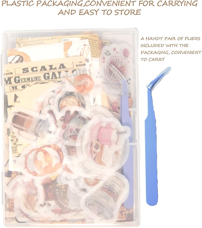 Vintage Scrapbooking Supplies Kit – Scrapbooking Supplies Vintage, Vintage Book Pages & Ephemera, Washi Stickers & Paper for DIY Junk Journals, Collage Art, Memory Albums, and Gift Decoration