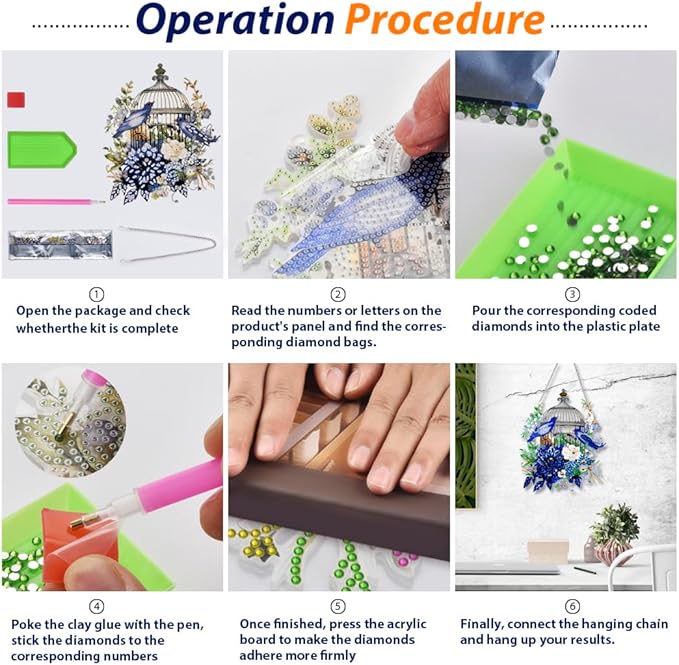 Koikify Diamond Painting Kits Hanging Pendant, Dragonfly Special Shaped Crystal Diamond Art Double-Sided Printed Window Ornament, DIY Wall Art Hanging Sign for Crafts and Home Decor