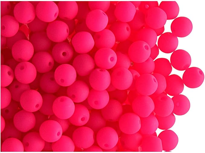 SCARA 600 pcs Czech Glass Round Beads 0.16 inches (4mm), Warm NEON (UV Active) Glass Beads for Jewelry and Bracelets Making, Beads for Bracelets, Bead kit Warm NEON Mix