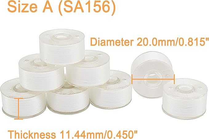 New brothread 25pcs 20White+5Black 70D/2 (60WT) Prewound Bobbin Thread Plastic Size A SA156 for Embroidery and Sewing Machines DIY Embroidery Thread Sewing Thread
