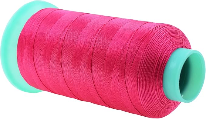 Mandala Crafts Size 92 280D T90 Bonded Nylon Thread - Hot Pink 1100 YDs Tex 90 Heavy Duty Sewing Threads for Leather, Jeans, Weaving, Outdoor Marine Upholstery
