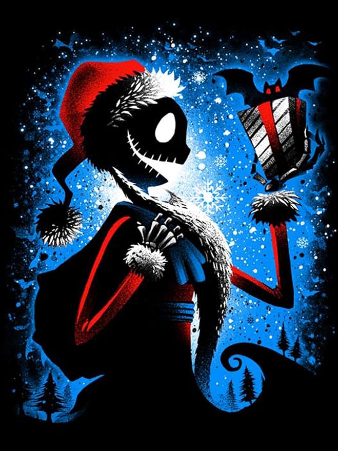 Youtheart Painting with Diamonds Jack Skellington Diamond Art Halloween, 5D Full Drill Cross Stitch Embroidery Kit