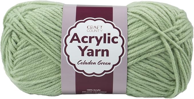 Craft County Medium 4 Acrylic Yarn – 200 Yards of Super Vibrant Yarn for Blankets, Scarves, Hats, & More!