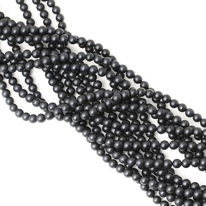 60PCS 6mm Natural Matte Black Onyx Round Loose Beads DIY Bracelet Necklace Materials 1 Strand 15"