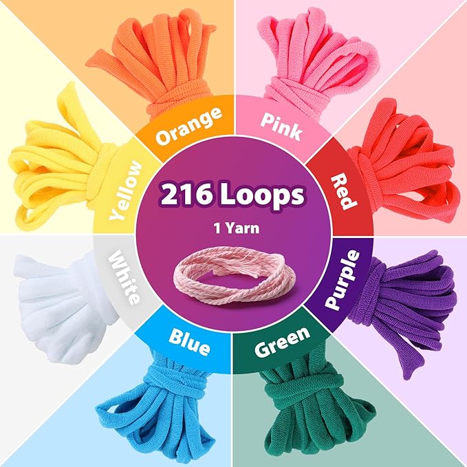 morwant Easter Basket Stuffers for Girls Ages 6-12, DIY Weaving Loom Craft Kit, Spring Break Activity Potholder Maker with 7" Loom & Rainbow Loops, Creative Arts and Crafts Toys Gifts