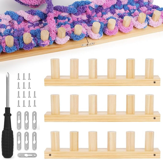 Wooden Loom Kit for Blankets, Aeelike 39 inch DIY Handmade Extra Jumbo Chunky Yarn Crochet Knitting Tool Making Blanket for Adults Beginners, Gift for Crafts Lover