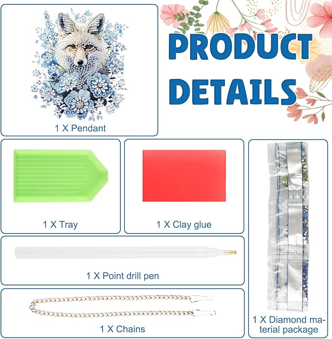 DOMROM Wolf Diamond Art Hanging Kits for Adults Beginners, Special Shaped Crystal Diamond Painting Wolf Pendant, DIY Diamond Art Suncatchers Animal for Home Garden Wall Decor Gift