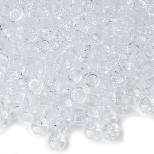 pony beads 1100 pcs,beads for bracelets making,plastic bead for crafts,hair bead for braids for girls,gifts for girls,christmas girl gifts (clear)