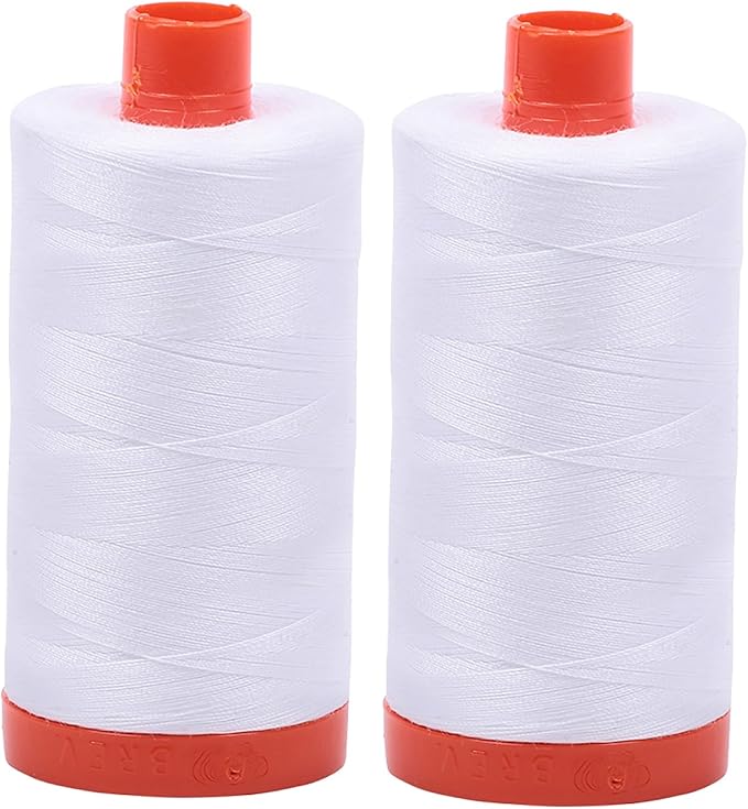 Aurifil Cotton Mako 50wt 1300m 2-Pack: White (2X 2024)