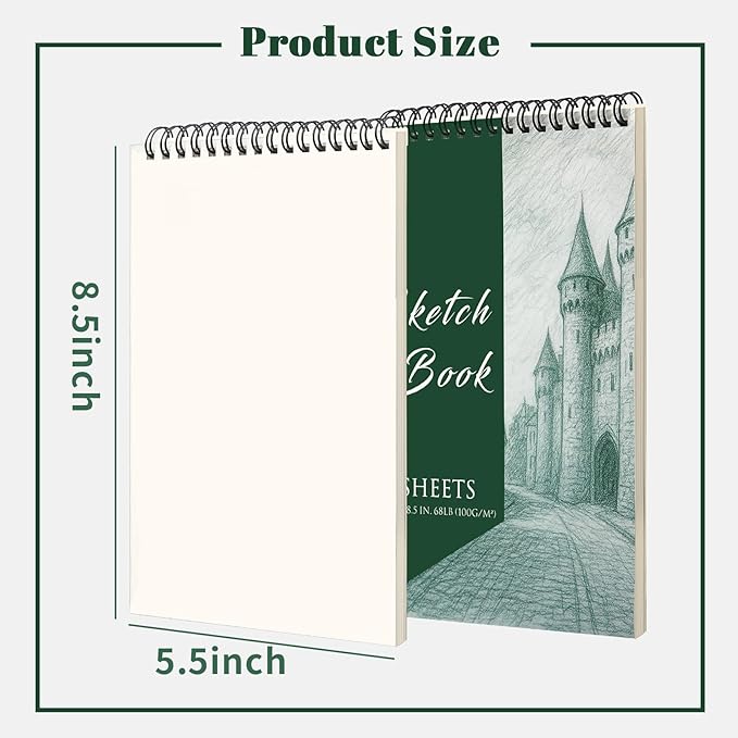 DINGIXOC 20 Pack Small Sketchbooks, 5.5" x 8.5" Mini Sketch Pad, Top Spiral Bound, 68lb/100gsm, Blank Books for Kids to Write Stories, Drawing & Painting(30 Sheets Each)