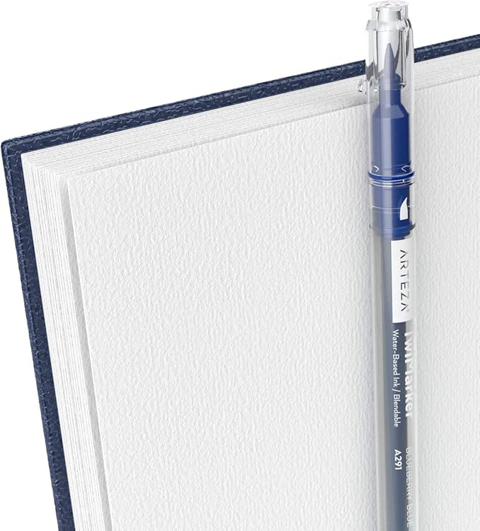 ARTEZA Watercolor Sketchbook 2-Pack, 9x12 Inches – 64 Pages Each, Cold Press 140 lb Paper, Spiral-Bound Hardcover Journal for Artists & Mixed Media