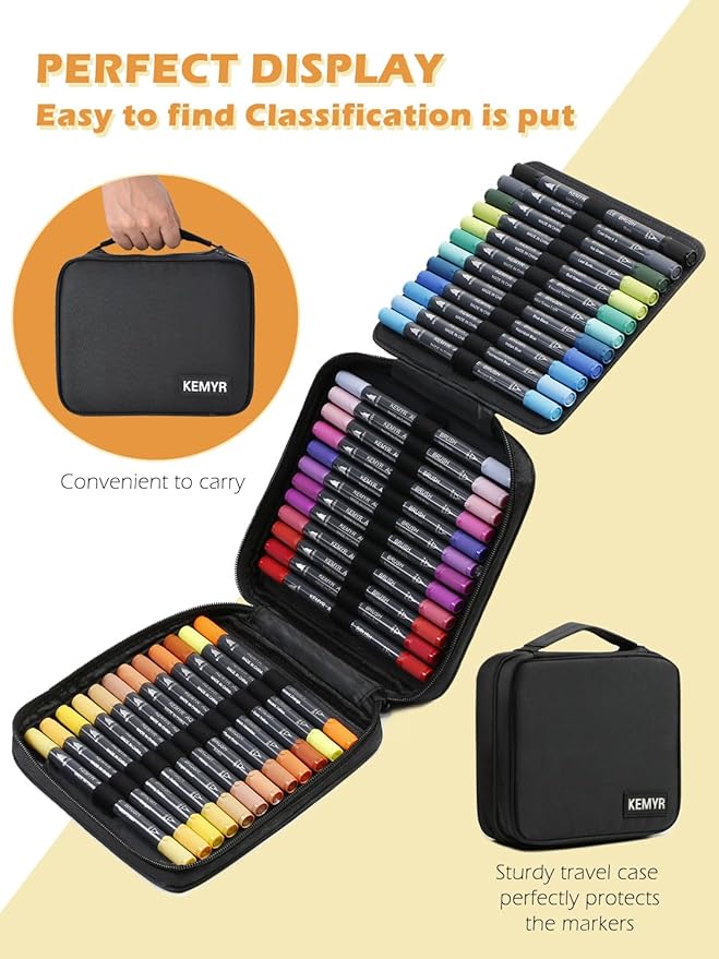 Markers for Adult Coloring Books: 36 Color Dual Tip Fine & Brush Pens Water-Based Coloring Marker for Adults Drawing Sketching Bullet Journal Writing Lettering No bleeding