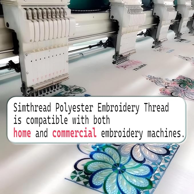Simthread 5500Yds Embroidery Thread, 5000M High-Yardage 40WT 100% Polyester Thread – 170+ Vivid Colors, High-Speed Rated – Compatible with Brother, Singer, Janome & More - Passion Pink S078