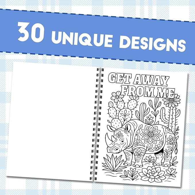Zouier Swear Word Funny Coloring Book for Adults Relaxation Spiral Bound, Stress Relief, Cancer Care, Self Care, Get Well Gifts Crafts for Women