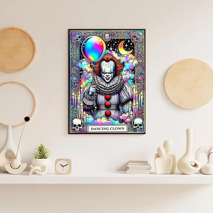 LILEIDECO Diamond Painting Kits for Adults DIY 5D Diamond Art Painting Kits with Round Diamonds Full Drill Horror Movie Gem Art Painting Kit for Home Wall Decor Gifts12x16inch