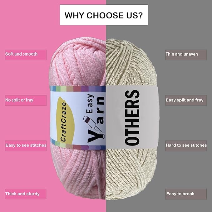 Beginner Easy Yarn Kit for Knitting,Crocheting; Worsted Weight Medium #4; Cotton Blend Yarn for Amigurumi with Tools (Positive Sunflower, 6 Skein)
