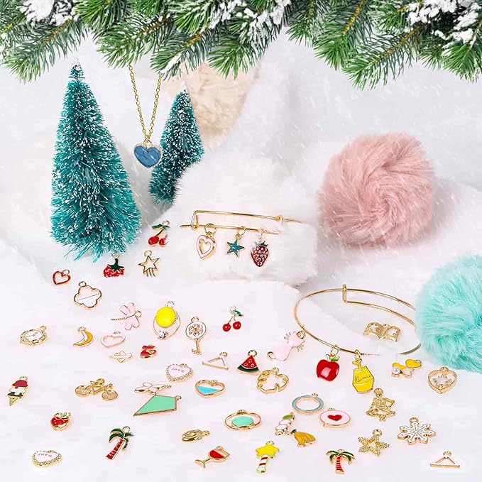 200Pcs Charms for Jewelry Making, Assorted Wholesale Mixed Bulk Metal Earring Bangle Charms for DIY Necklace Bracelet Jewelry Making and Crafting (Assorted Color)