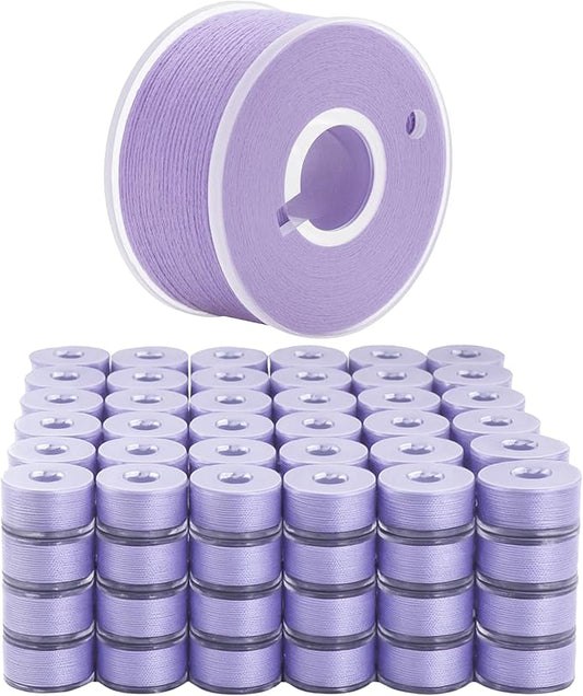 Mandala Crafts 144 Lavender SA156 Prewound Bobbins for Singer Sewing Machine -15J SA156 Prefilled Bobbin Thread for Brother Sewing Machine and Embroidery