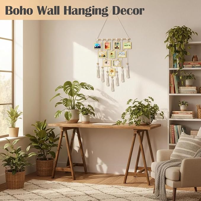 Ewparts Macrame Kit for Adults Beginners – 3mm Cotton Rope Wall Hanging Set to Make Photo Display, Includes Wood Clips, Wooden Dowel, Instructions & Video – Boho Home Decor Craft Supplies