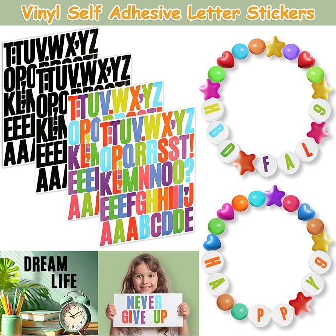 36Pcs Craft Foam Circles with Letter Stickers, Long Needles and Fishing Line for Bracelet Banner Garlands 3 Inch Round Foam Discs for Birthday Party Decorations, Sculpture, Art and Crafts Supplies