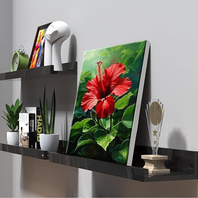 ATDMS Paint by Numbers kit for Adults with Frame Flowers Paint by Numbers with Easel DIY Adult Paint by Number Kits on Canvas Oil Painting Kits for Gift Home Wall Decor 8x12 Inch