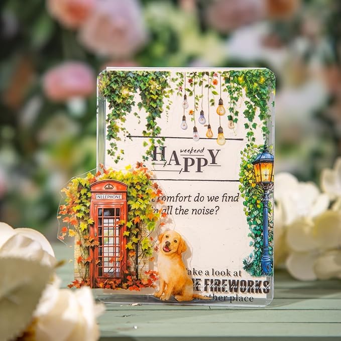 Vintage Garden PET Sticker Book Set – 4 Books, 64 Pages of Pre-Cut Waterproof Floral Stickers for Journaling, Scrapbooking, DIY Crafts and Planner Supplies