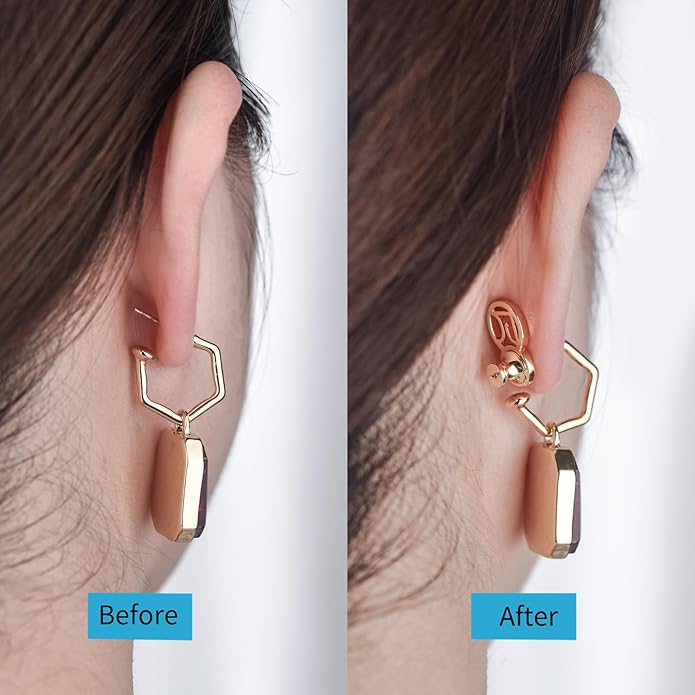 earring backs for heavy earrings, dcrslb sturdy dc shape ear backs for droopy ears,locking lifter backs for studs support backstops for strected earlobe secure flat backers